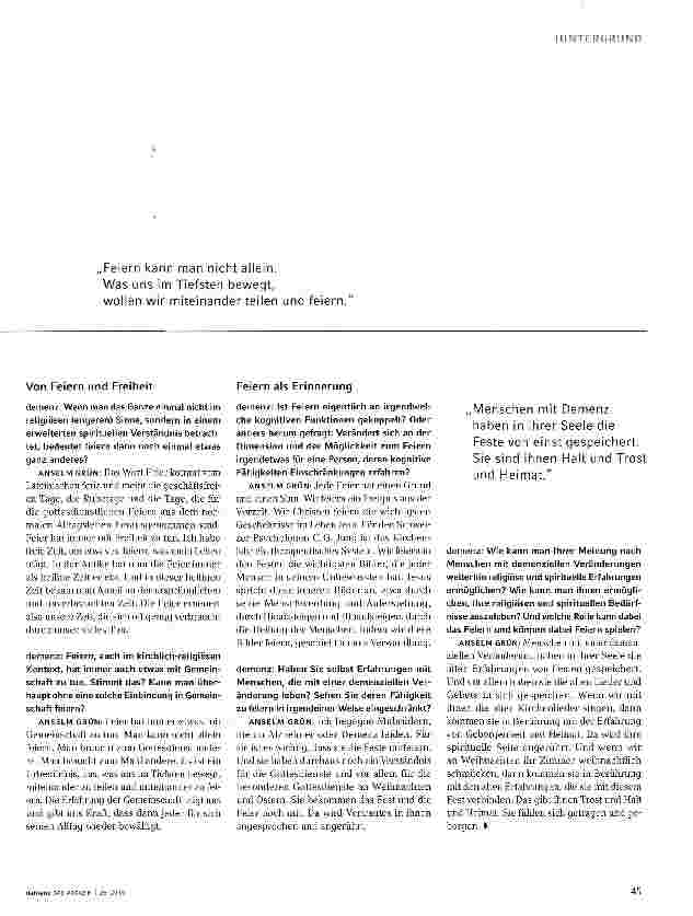 Vorschauseite 2: Feiern - und das vertraute Gestern wird lebendig