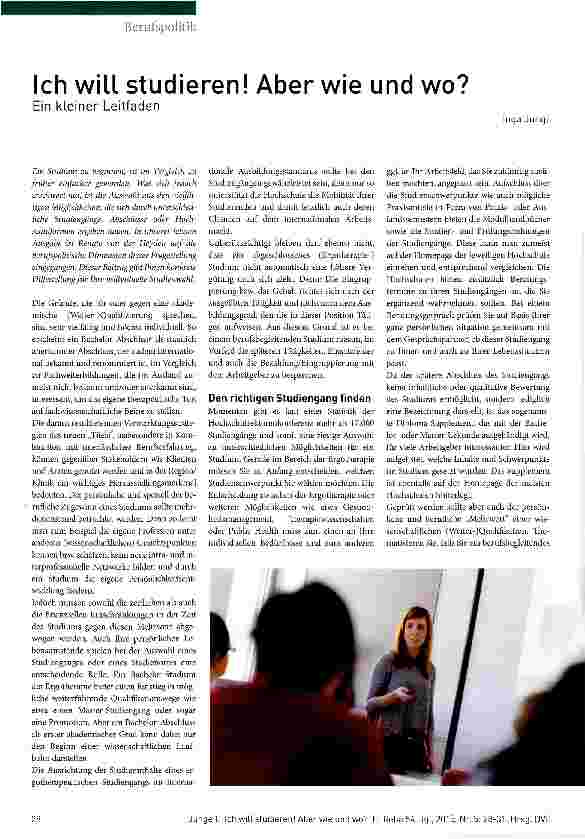 Vorschauseite 1: Ich will studieren! Aber wie und wo?
