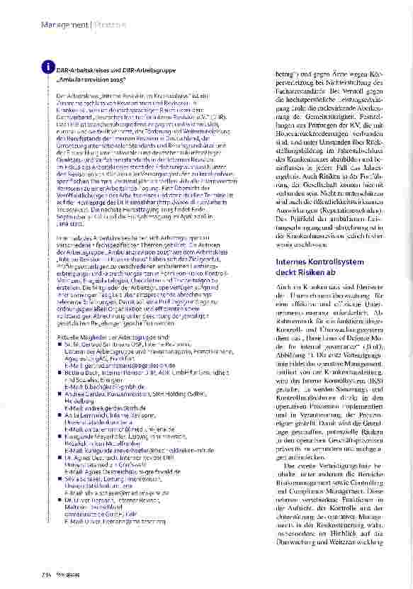 Vorschauseite 3: Risikobegrenzung im Ambulanzbereich