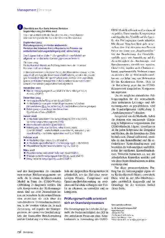 Vorschauseite 5: Risikobegrenzung im Ambulanzbereich