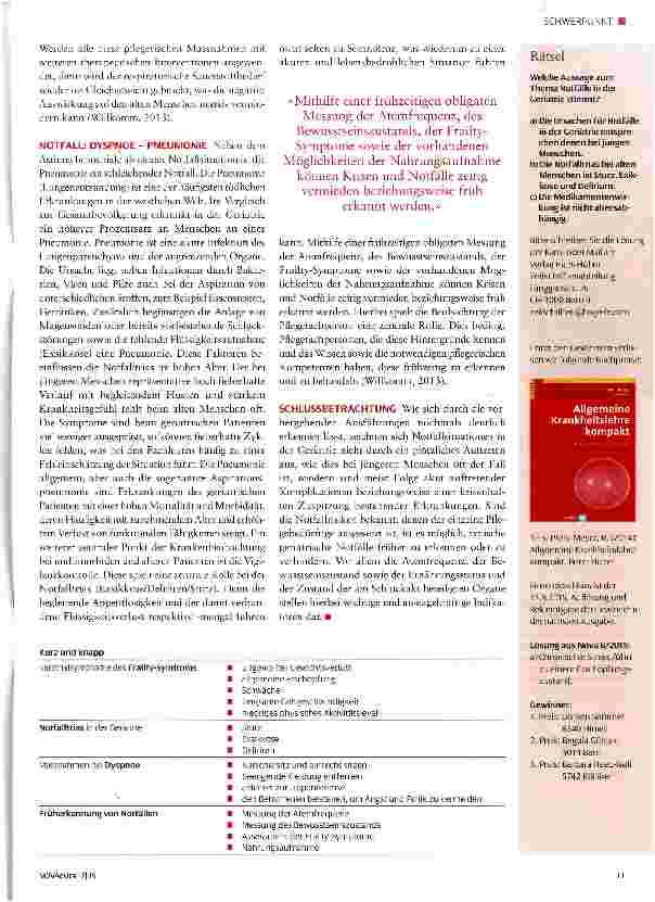 Vorschauseite 3: Notfallsituationen bei alten Menschen -ständige Begleiter