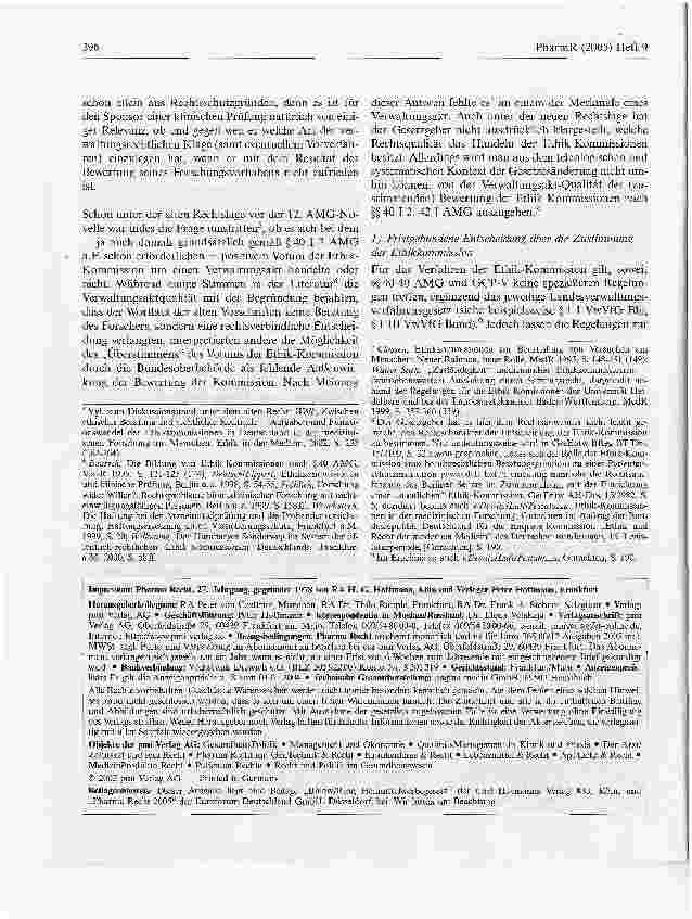 Vorschauseite 2: Die Bewertung der klinischen Prüfung von Arzneimitteln durch die Ethik-Kommission - eine Verwaltungsentscheidungbesonderer Art?