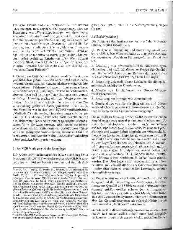 Vorschauseite 3: IQWiG: Methoden, Version 1.0, 1. März 2005