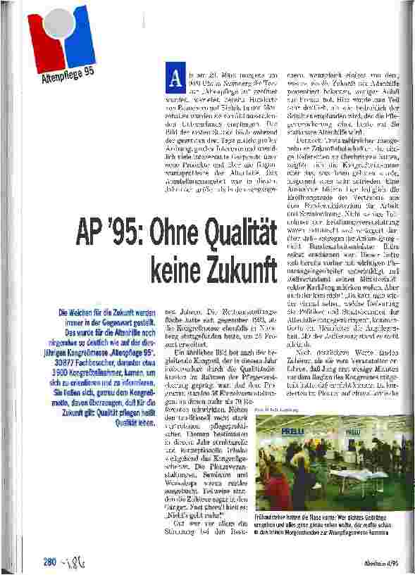 Vorschauseite 1: AP 95: Ohne Qualität keine Zukunft