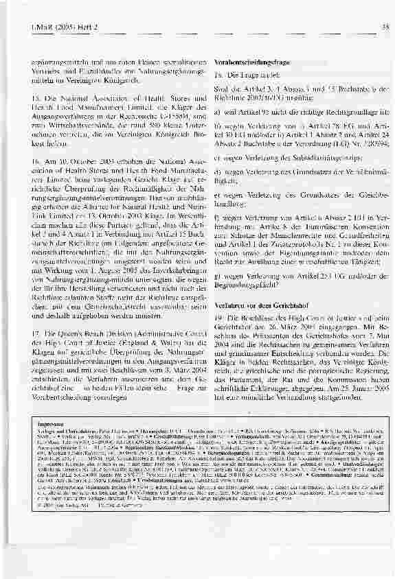 Vorschauseite 3: Wirksamkeit der Nahrungsergänzungsmittelrichtlinie
