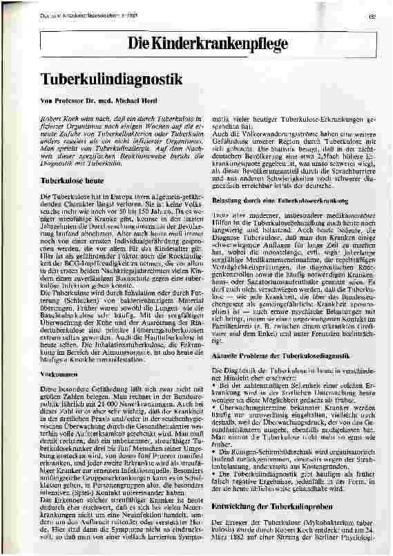 Vorschauseite 1: Tuberkulindiagnostik