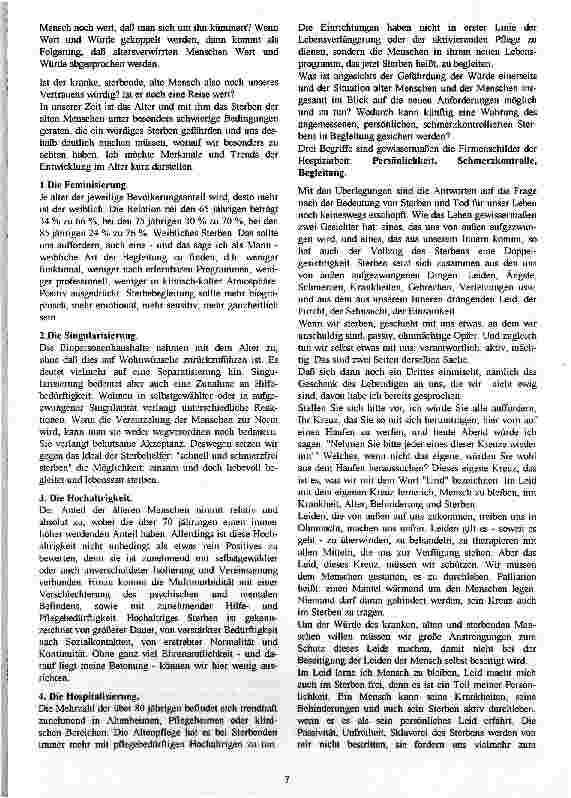 Vorschauseite 3: Die neue Ars moriendi Alternativen von der Sterbebegleitung zur Hospiz-Besegung und zur Palliativmedizin