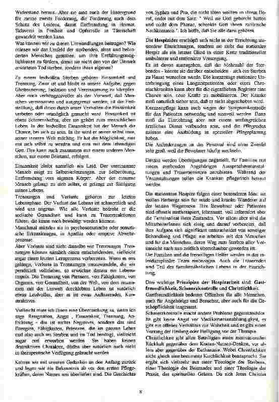 Vorschauseite 4: Die neue Ars moriendi Alternativen von der Sterbebegleitung zur Hospiz-Besegung und zur Palliativmedizin