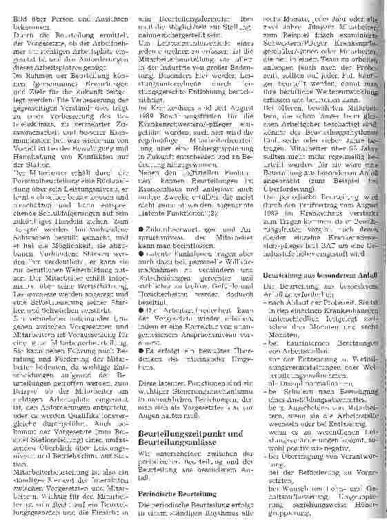 Vorschauseite 2: Mitarbeiterbeurteilung 1. Teil