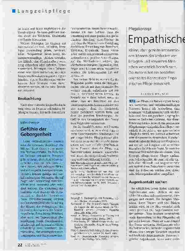 Vorschauseite 1: Empathische Pflege von betagten Menschen