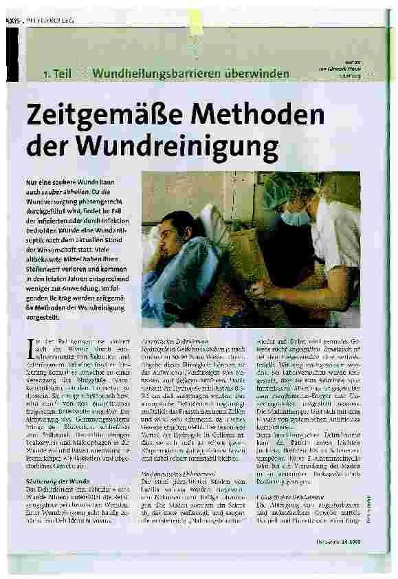 Vorschauseite 1: Zeitgemäße Methoden der Wundreinigung