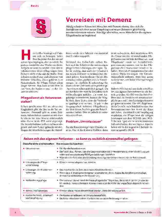 Vorschauseite 1: Verreisen mit Demenz