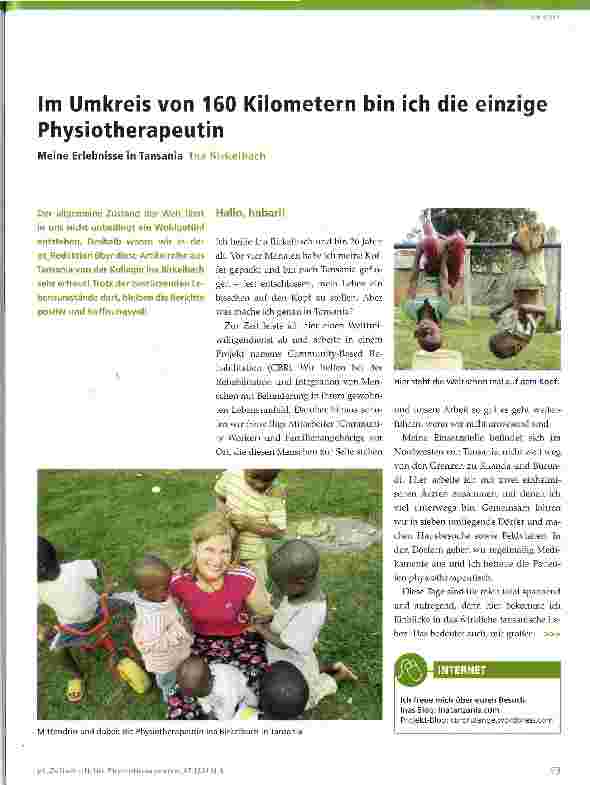 Vorschauseite 1: Im Umkreis von 160 Kilometern bin ich die einzige Physiotherapeutin