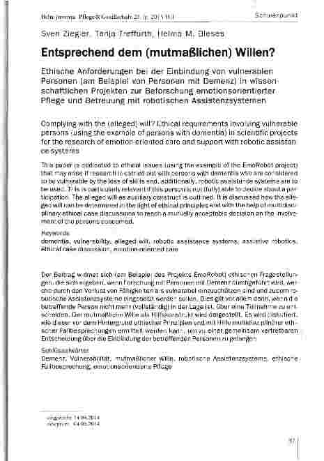 Vorschauseite 1: Entsprechend dem (mutmaßlichen) Willen?