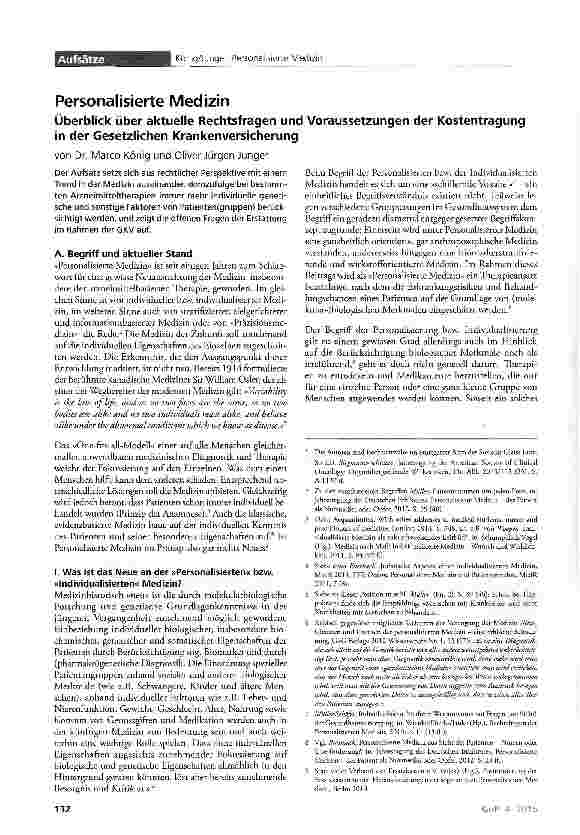 Vorschauseite 1: Personalisierte Medizin