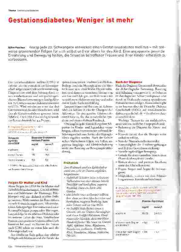 Vorschauseite 1: Gestationsdiabetes: Weniger ist mehr