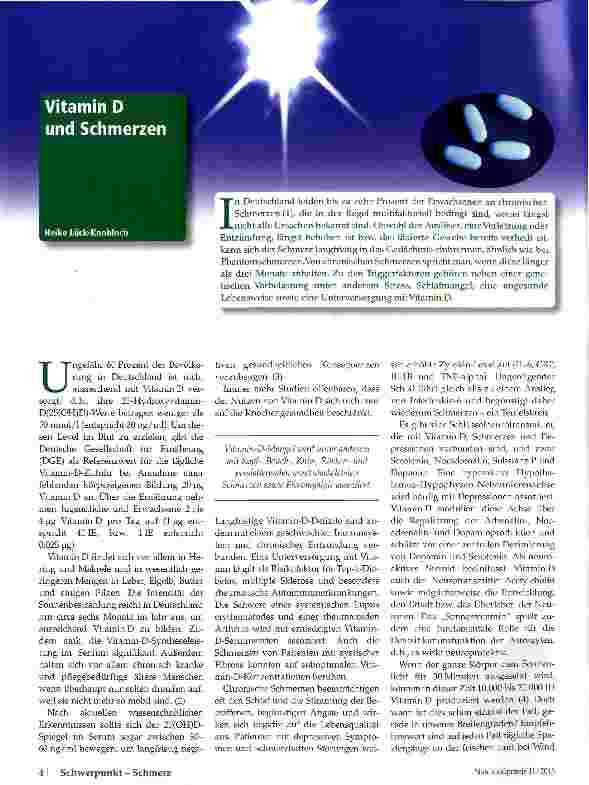 Vorschauseite 1: Vitamin D und Schmerzen