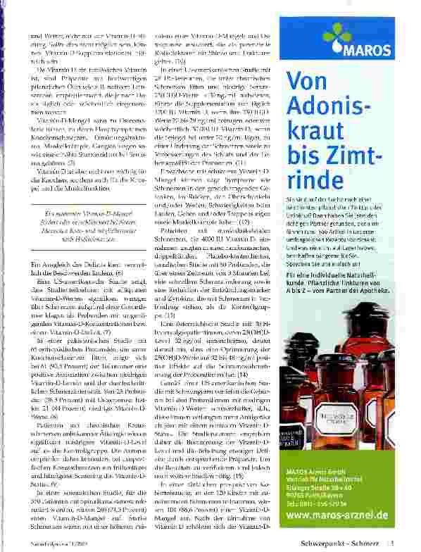Vorschauseite 2: Vitamin D und Schmerzen