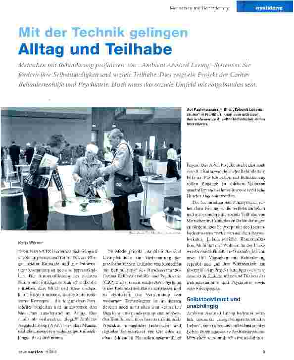 Vorschauseite 1: Mit der Technik gelingen Alltag und Teilhabe