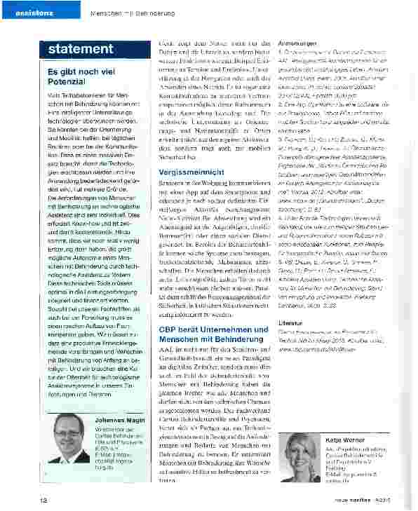 Vorschauseite 4: Mit der Technik gelingen Alltag und Teilhabe