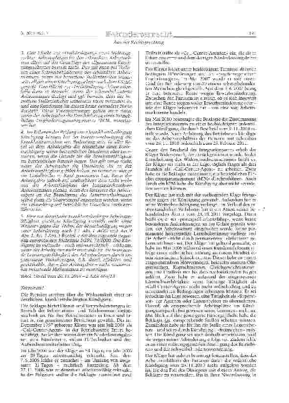 Vorschauseite 2: Krankheitsbedingte Kündigung - Betriebliches Eingliedeiungsmanagement