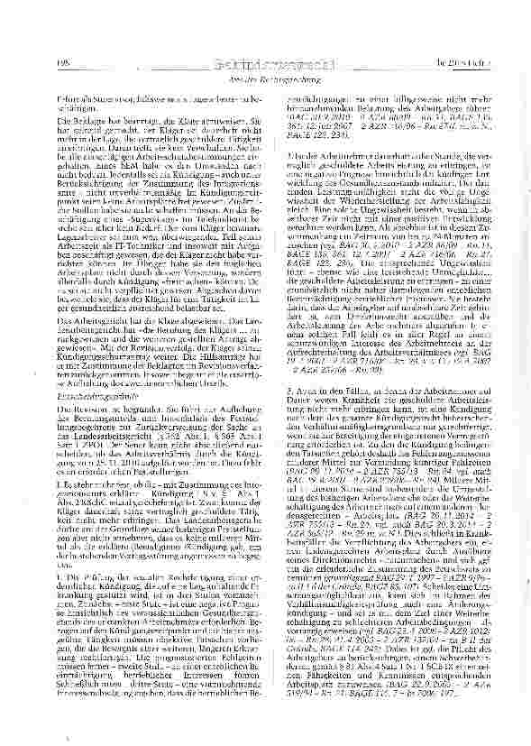 Vorschauseite 3: Krankheitsbedingte Kündigung - Betriebliches Eingliedeiungsmanagement
