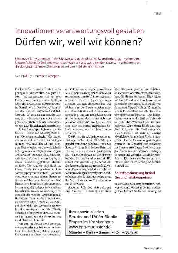 Vorschauseite 1: Dürfen wir, weil wir können?