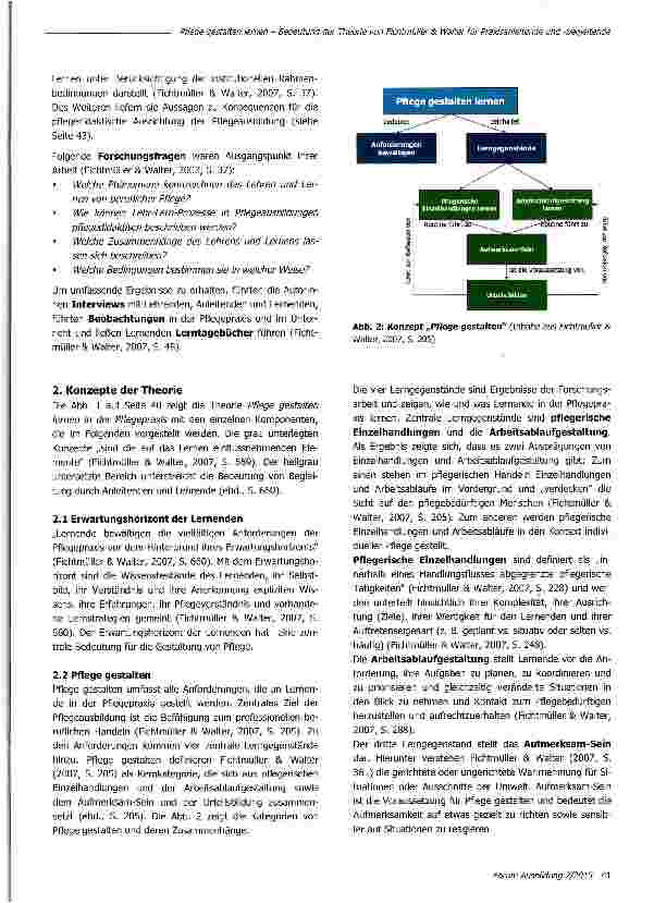 Vorschauseite 2: Pflege gestalten lernen - Bedeutung der Theorie von Fichtmüller & Walter für Praxisanleitende und -begleitende