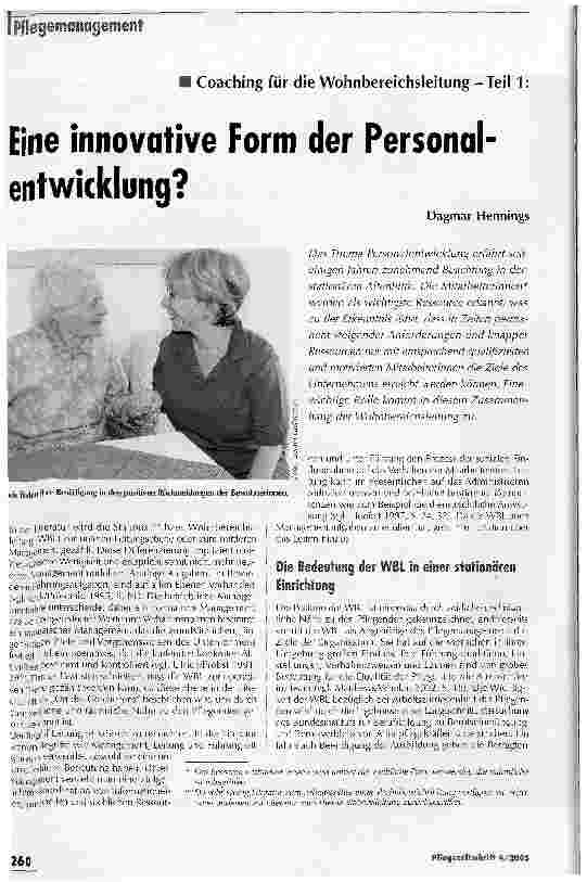 Vorschauseite 1: Eine innovative Form der Personalentwicklung?