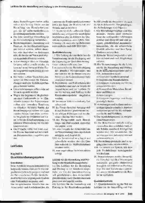 Vorschauseite 4: Leitlinie für die Herstellung und Prüfung in der Krankenhausapotheke