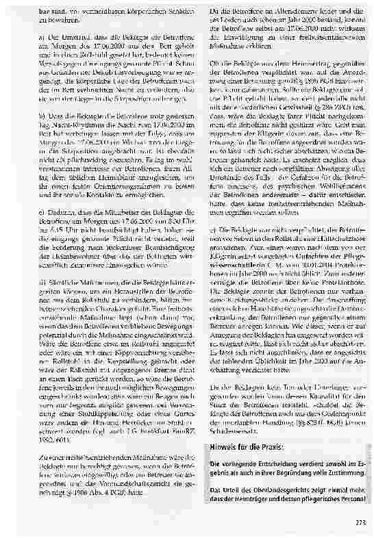 Vorschauseite 3: Sturz einer Heimbewohnerin aus dem Rollstuhl