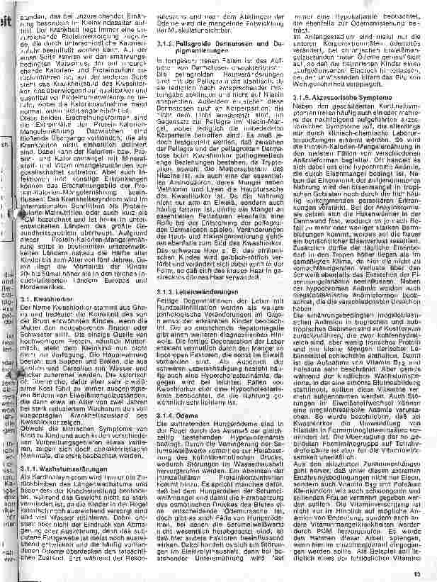 Vorschauseite 2: Einfluß der Ernährung auf Gesundheit und Leistungsfähigkeit 12. Folge: Protein - Kalorien - Mangelernährung