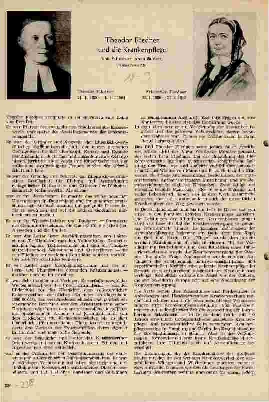 Vorschauseite 1: Theodor Fliedner und die Krankenpflege