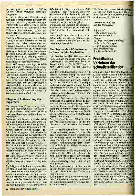 Vorschauseite 2: Pflege und Wartung des Osteosynthese-Instrumentariums