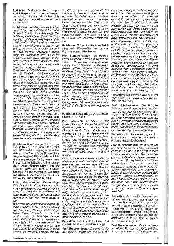 Vorschauseite 3: Der Anästhesist braucht Schwestern und Pfleger