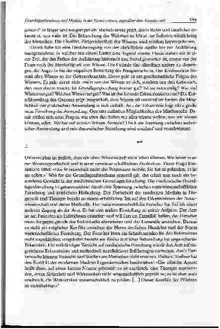 Vorschauseite 3: Grundlagenforschung und Medizin in der Verantwortung gegenüber dem Gemeinwohl