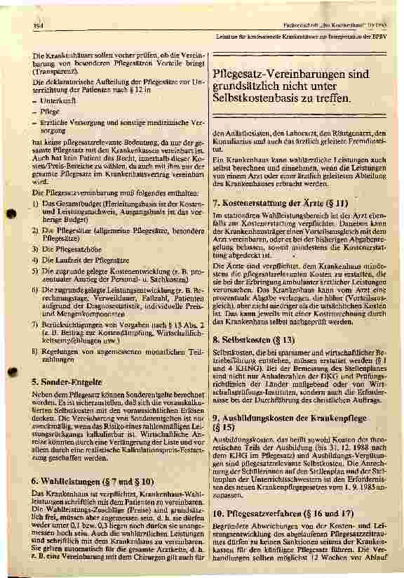 Vorschauseite 3: Leitsätze für konfessionelle Krankenhäuser zur Interpretation der BPFLV gültig ab 1.1.1986