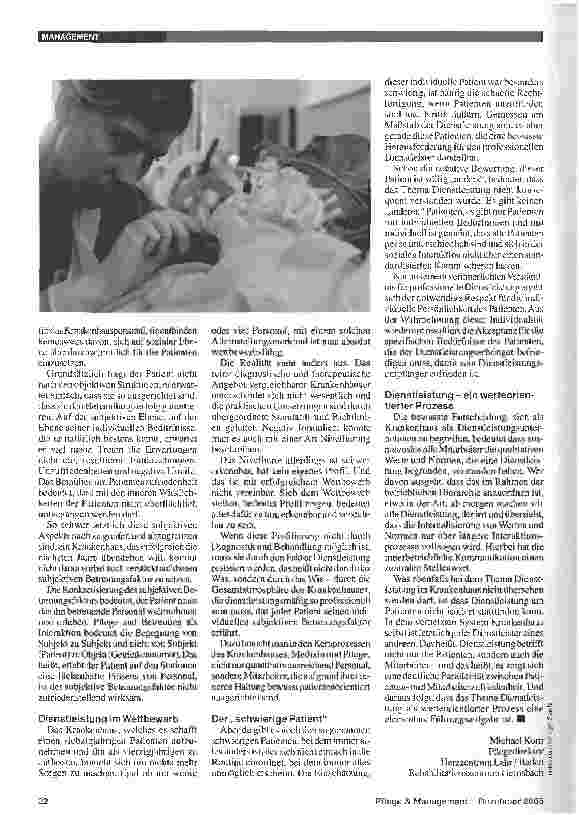 Vorschauseite 3: Aspekte zum Thema Dienstleistung im Krankenhaus