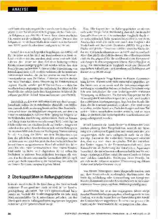 Vorschauseite 2: Strukturfonds: Marktaustrittshilfen für Krankenhäuser