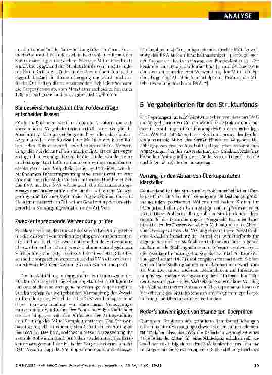 Vorschauseite 5: Strukturfonds: Marktaustrittshilfen für Krankenhäuser