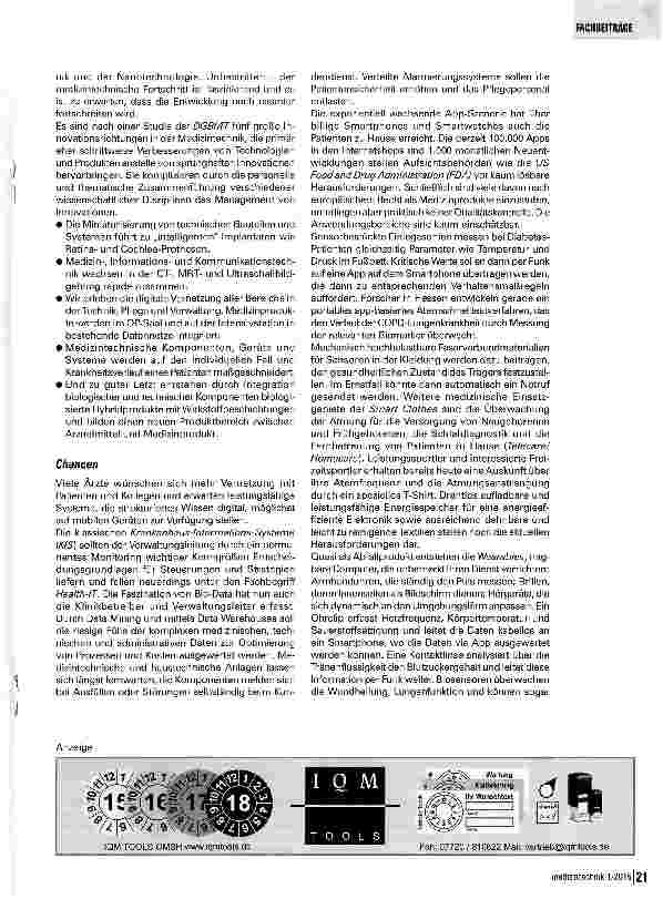 Vorschauseite 2: Innovationen in der Medizintechnik