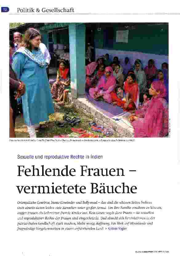Vorschauseite 1: Fehlende Frauen -vermietete Bäuche