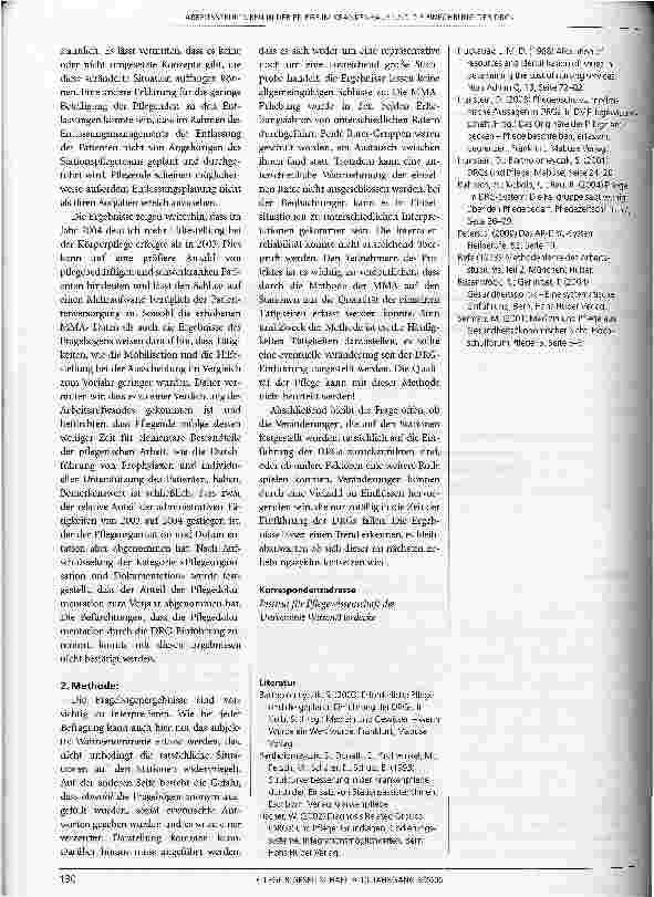 Vorschauseite 6: Arbeitsstrukturen in der Pflegeim Krankenhaus und die Einführungder DRGs