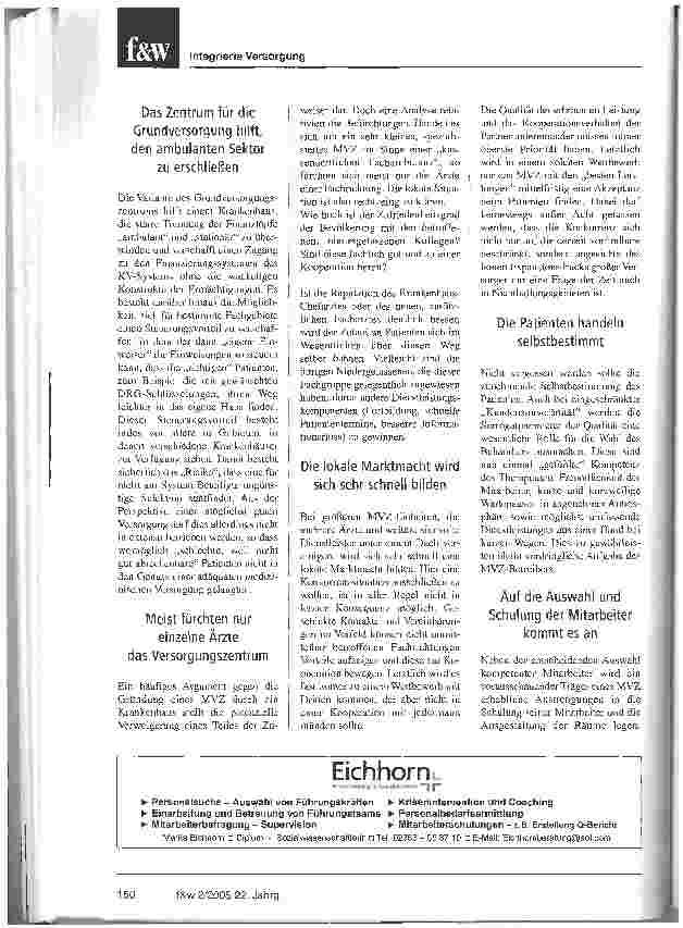 Vorschauseite 5: Ein Medizinisches Versorgungszentrum macht auchin der Kleinstadt Sinn