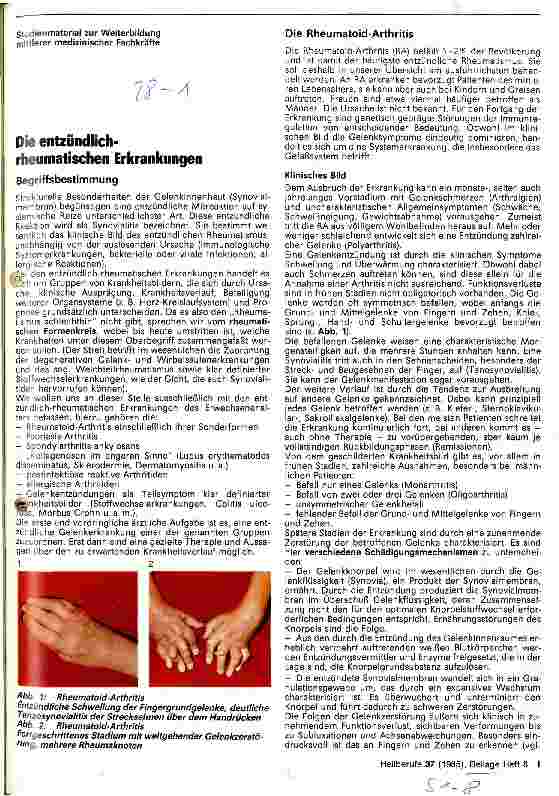 Vorschauseite 1: Die entzündliche-rheumatischen Erkrankungen