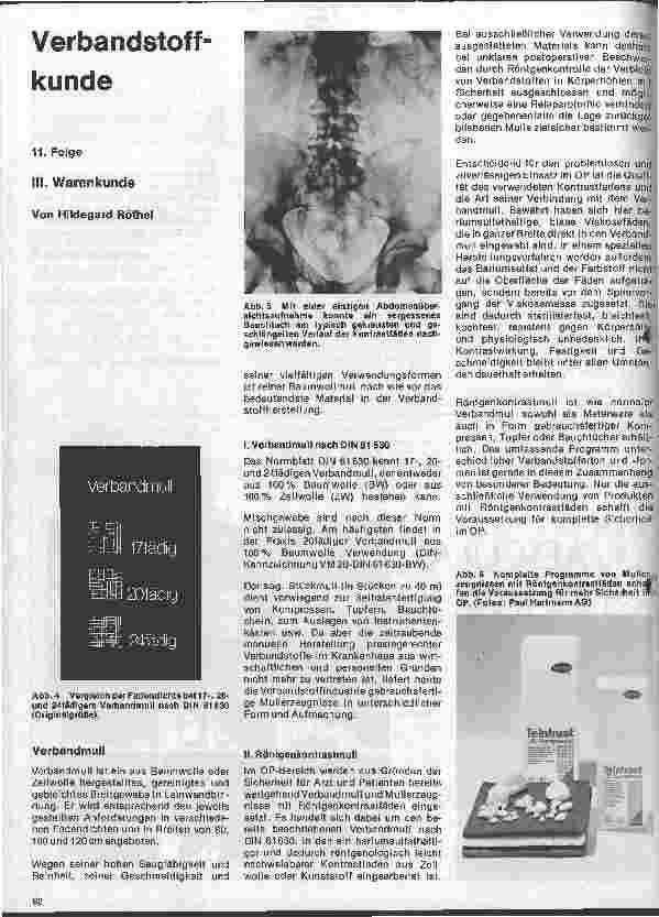Vorschauseite 1: Verbandstoffkunde 11. Folge: 3. Warenkunde