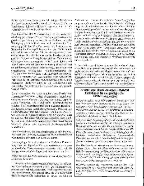 Vorschauseite 2: Möglichkeiten einer qualitätsgesicherten, leitlinienorientierten Strahlentherapie in arztgruppenübergreifender Organisationsform