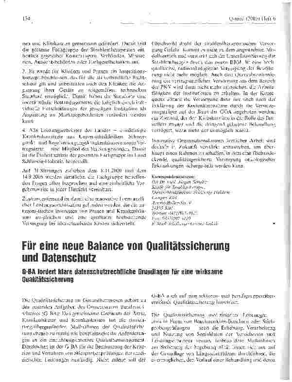 Vorschauseite 3: Möglichkeiten einer qualitätsgesicherten, leitlinienorientierten Strahlentherapie in arztgruppenübergreifender Organisationsform