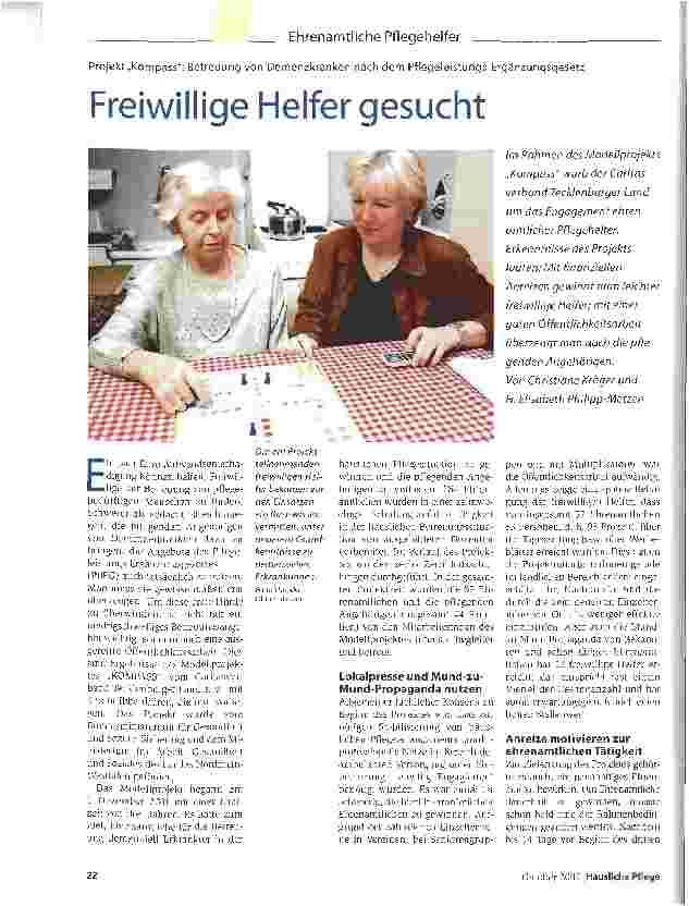 Vorschauseite 1: Freiwillige Helfer gesucht