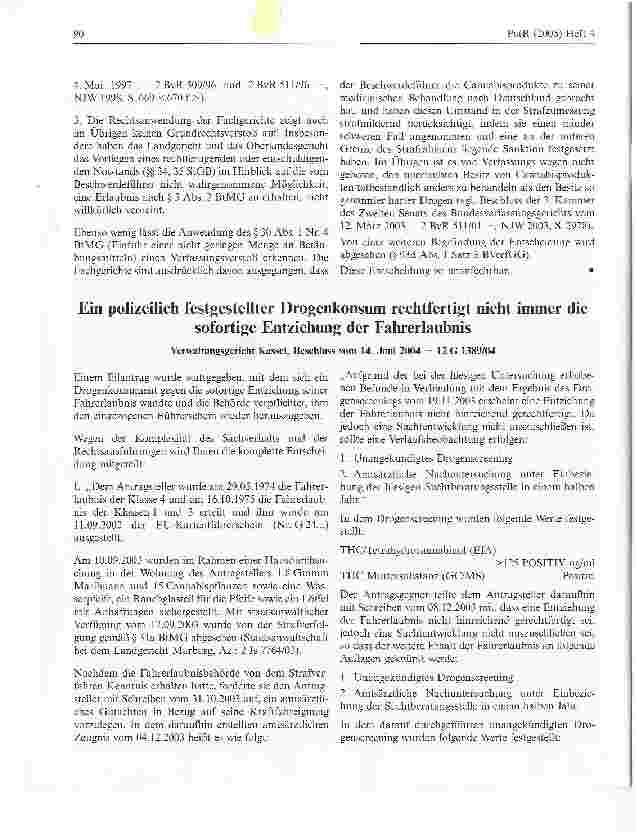 Vorschauseite 3: Haschischkauf bleibt unzulässig - Kein Erwerb für Selbstmedikation